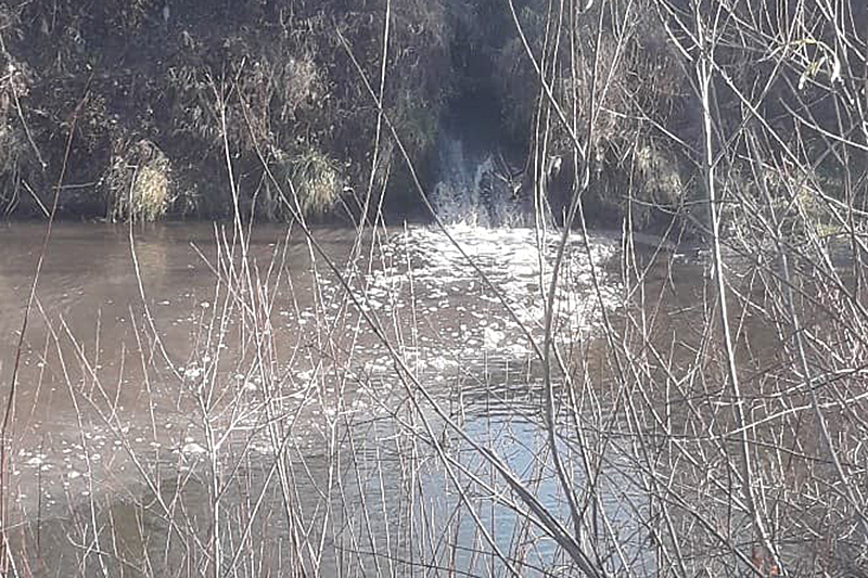 Zanieczyszczona rzeka, interwencja straży, policji i WIOŚ na Białej w Bobowej (SPROSTOWANIE)