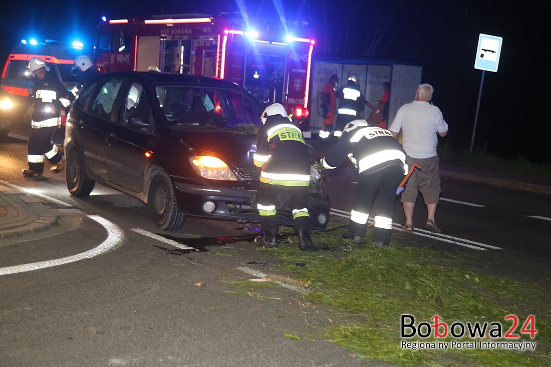 Wilczyska: samochód zderzył się z konnym wozem. Jedna osoba ranna! (TV)