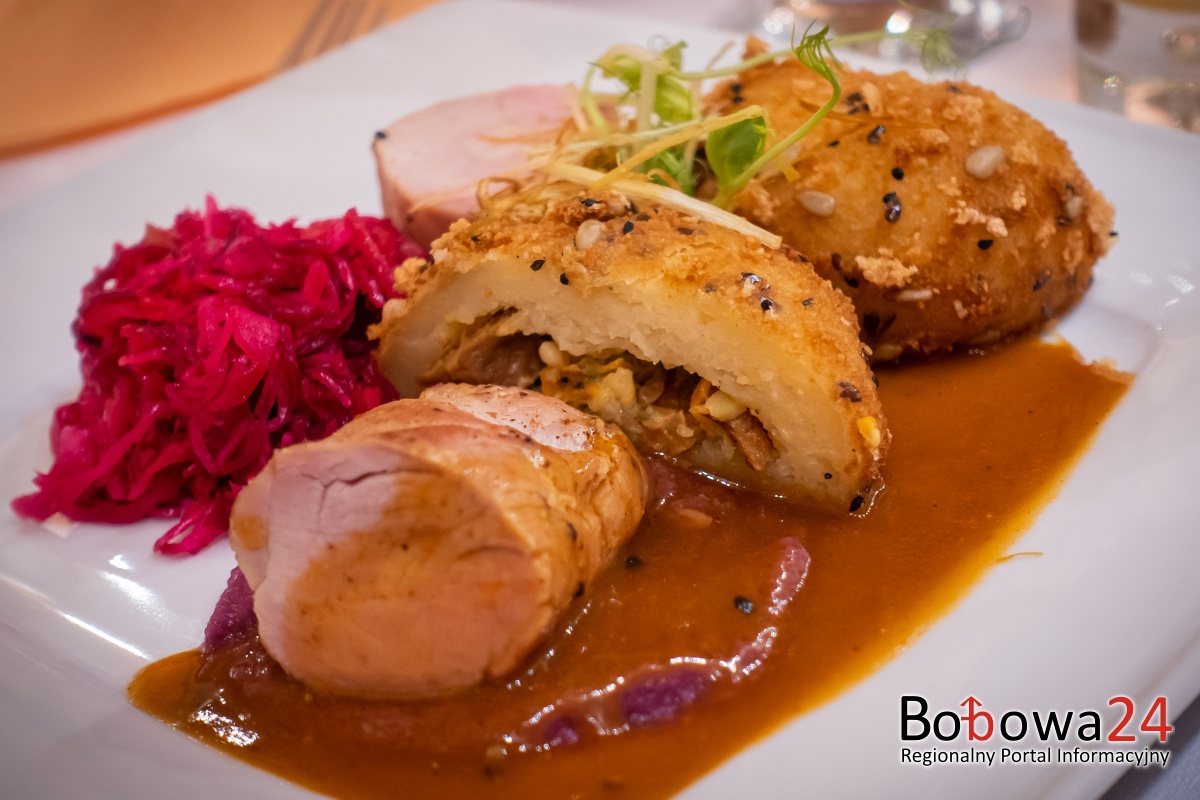 Danie główne podczas kolacji degustacyjnej w Restauracji OSTOJA w Bobowej